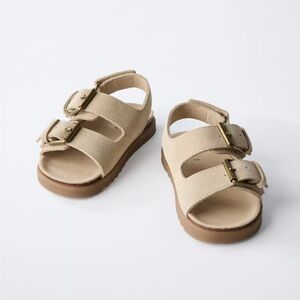 ZARA BUCKLED LEATHER SANDALS